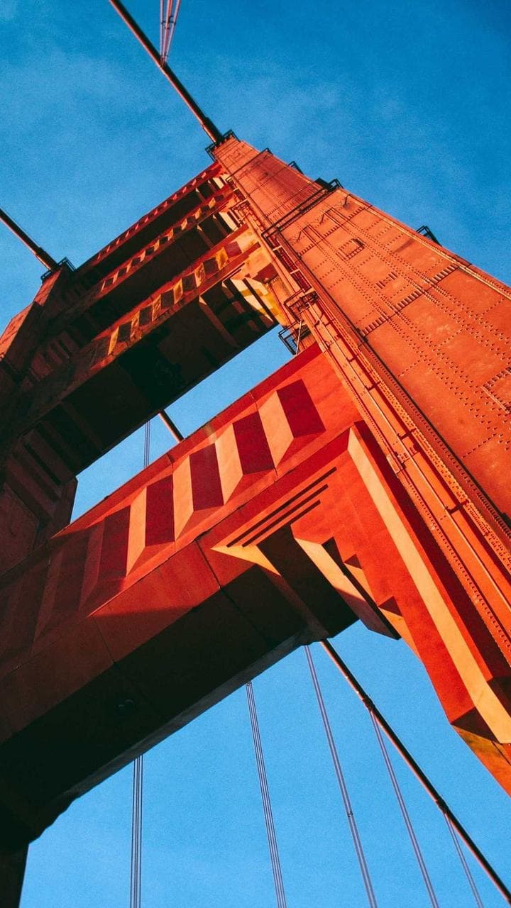 The Golden Gate Bridge from below