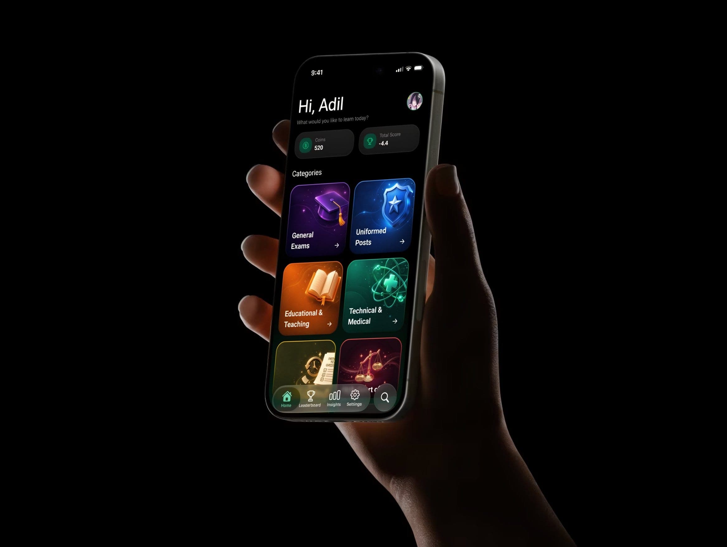 PSC Mocklab’s home screen on a phone